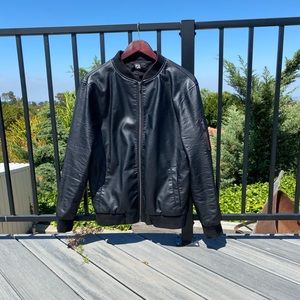 Black faux-leather jacket
